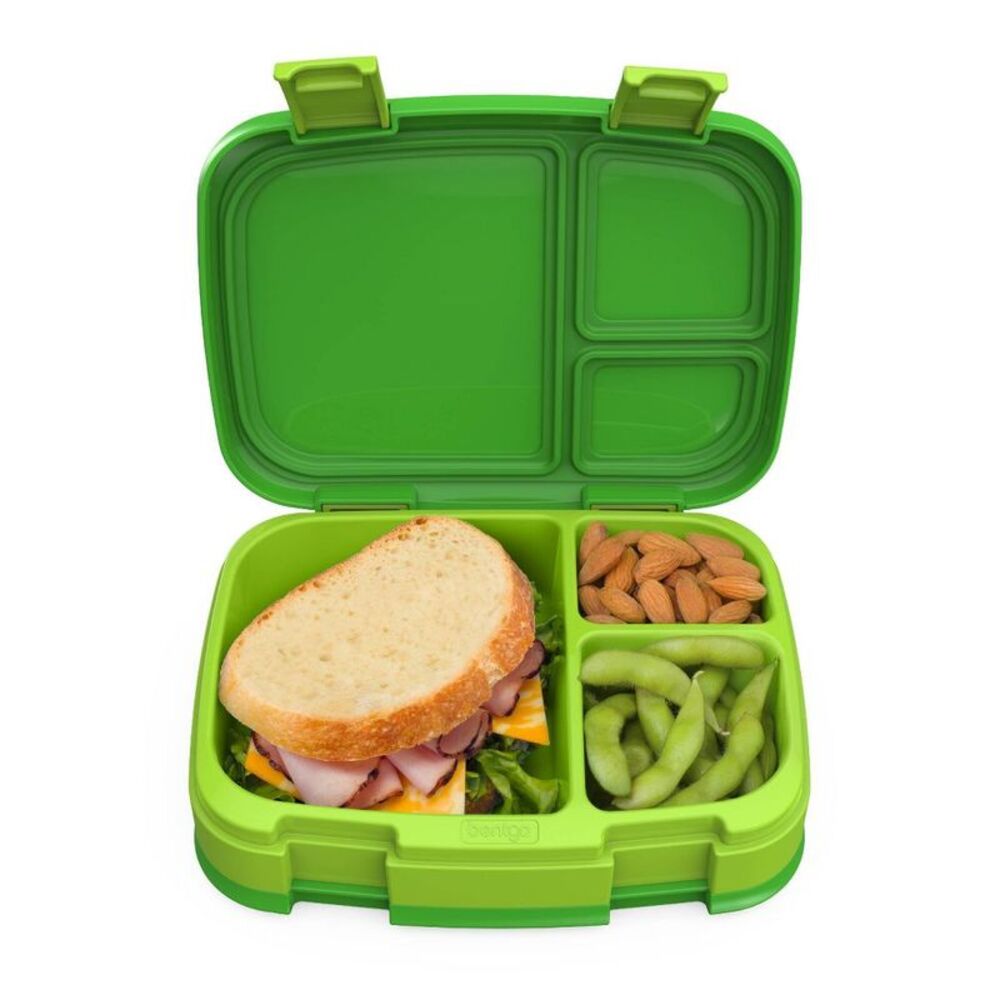 Fresh Leakproof 4-Compartment Bento Lunch Box with Divider - Green